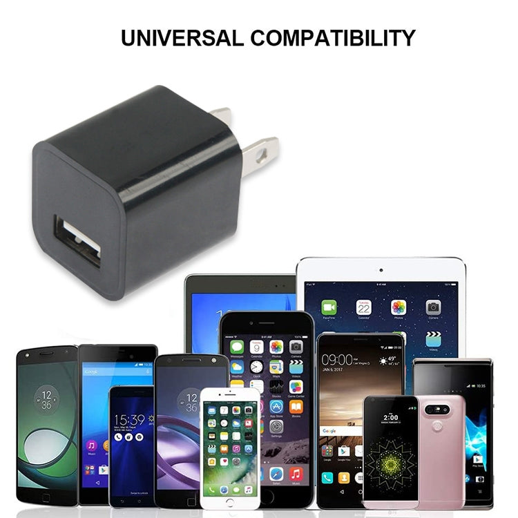 US Plug USB Charger, For iPad, iPhone, Galaxy, Huawei, Xiaomi, LG, HTC and Other Smart Phones, Rechargeable Devices(Black)