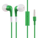 Double Color In-Ear 3.5mm Stereo Earphone With Volume Control and Mic(Green)