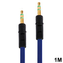 1m Noodle Style Aux Audio Cable 3.5mm Male to Male, Compatible with Phones, Tablets, Headphones, MP3 Player, Car/Home Stereo & More(Dark Blue)