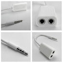 Stereo Audio Aux Cable 3.5mm Male to 2 Female Splitter Adapter, Compatible with Phones, Tablets, Headphones, MP3 Player, Car/Home Stereo & More(White)