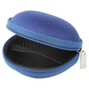 Grid Style Portable Carrying Bag Box for Headphone / Earphone(Dark Blue)