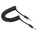 Spring Coiled 3.5mm Aux Cable, Compatible with Phones, Tablets, Headphones, MP3 Player, Car/Home Stereo & More, Length: 15cm - 170cm(Black)