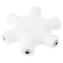 6 Ports Audio Splitter Headphone Connector with 3.5mm Audio Cable, Compatible with Phones, Tablets, Headphones, MP3 Player, Car/Home Stereo & More(White)