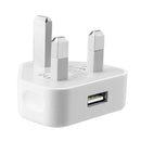 5V / 1A (UK Plug) USB Charger Adapter For iPhone, Galaxy, Huawei, Xiaomi, LG, HTC and Other Smart Phones, Rechargeable Devices(White)