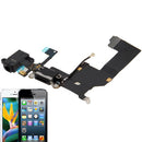 Original Tail Connector Charger Flex Cable + Headphone Audio Jack Ribbon Flex Cable for iPhone 5(Black)