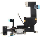 Original Tail Connector Charger Flex Cable + Headphone Audio Jack Ribbon Flex Cable for iPhone 5(White)