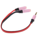 Noodle Style Aux Audio Cable 3.5mm Male to 2 x Female Splitter Connector, Compatible with Phones, Tablets, Headphones, MP3 Player, Car/Home Stereo & More(Pink)