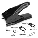 Dual Nano Sim Cutter for iPhone / Samsung / Huawei / Xiaomi (With Nano SIM to Micro SIM Card Adapter + Nano SIM to Standard SIM Card Adapter + Micro SIM to Standard SIM Card Adapter + Sim Card Tray Holder Eject Pin Key Tool)(Black)