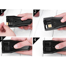 Dual Nano Sim Cutter for iPhone / Samsung / Huawei / Xiaomi (With Nano SIM to Micro SIM Card Adapter + Nano SIM to Standard SIM Card Adapter + Micro SIM to Standard SIM Card Adapter + Sim Card Tray Holder Eject Pin Key Tool)(Black)