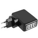 EU Plug 5V / 2.1A Universal USB Charge Adapter with 4 x USB 2.0 Output Port, For iPad, iPhone, Galaxy, Huawei, Xiaomi, LG, HTC and Other Smart Phones, Rechargeable Devices(Black)