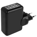 EU Plug 5V / 2.1A Universal USB Charge Adapter with 4 x USB 2.0 Output Port, For iPad, iPhone, Galaxy, Huawei, Xiaomi, LG, HTC and Other Smart Phones, Rechargeable Devices(Black)