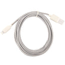 1m Nylon Netting USB Data Transfer Charging Cable For iPhone, iPad, Compatible with up to iOS 15.5(White)