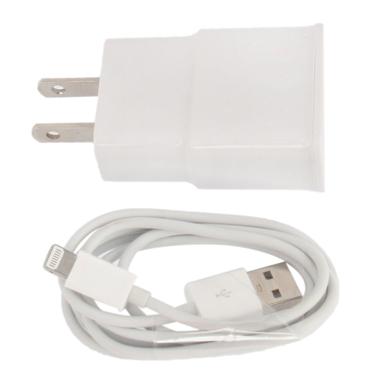 Charger Sync Cable + US Plug Travel Charger for iPad, iPhone, Galaxy, Huawei, Xiaomi, LG, HTC and Other Smart Phones, Rechargeable Devices(White)