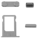 Full Housing Alloy Back Cover with Mute Button + Power Button + Volume Button + Nano SIM Card Tray for iPhone 5S(Grey)