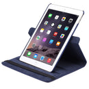 360 Degree Rotation Litchi Texture Flip Leather Case with 2 Gears Holder for iPad Air 2(Dark Blue)
