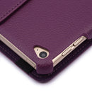 360 Degree Rotation Litchi Texture Flip Leather Case with 2 Gears Holder for iPad Air 2(Purple)