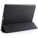 3-fold Naturally Treated Smart Leather Case with Sleep / Wake-up Function & Holder for iPad Air 2(Black)