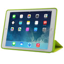 3-fold Naturally Treated Smart Leather Case with Sleep / Wake-up Function & Holder for iPad Air 2 (Fluorescent Green)