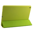 3-fold Naturally Treated Smart Leather Case with Sleep / Wake-up Function & Holder for iPad Air 2 (Fluorescent Green)