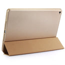 3-fold Naturally Treated Smart Leather Case with Sleep / Wake-up Function & Holder for iPad Air 2(Gold)