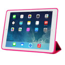 3-fold Naturally Treated Smart Leather Case with Sleep / Wake-up Function & Holder for iPad Air 2(Magenta)