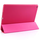 3-fold Naturally Treated Smart Leather Case with Sleep / Wake-up Function & Holder for iPad Air 2(Magenta)