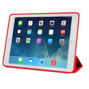 3-fold Naturally Treated Smart Leather Case with Sleep / Wake-up Function & Holder for iPad Air 2(Red)