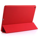 3-fold Naturally Treated Smart Leather Case with Sleep / Wake-up Function & Holder for iPad Air 2(Red)