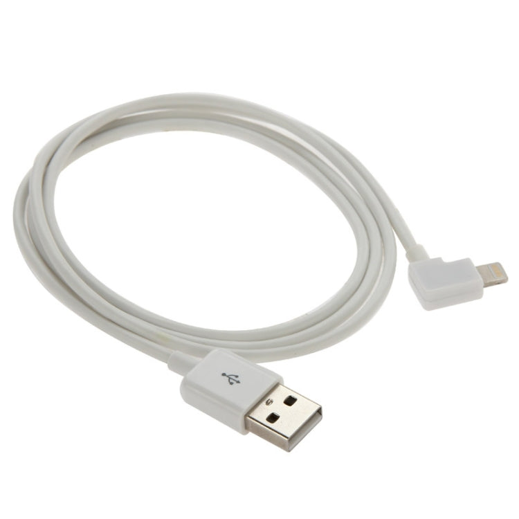 1m Elbow 8 Pin to USB Data / Charging Cable for iPhone, iPad(White)