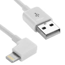 1m Elbow 8 Pin to USB Data / Charging Cable for iPhone, iPad(White)