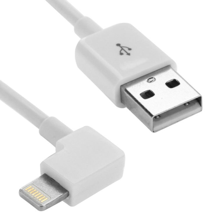 1m Elbow 8 Pin to USB Data / Charging Cable for iPhone, iPad(White)