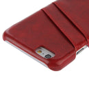 Deluxe Retro PU Leather Back Cover Case with Card Slots with Fashion Logo for iPhone 6 & 6S(Red)