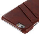 Deluxe Retro PU Leather Back Cover Case with Card Slots with Fashion Logo for iPhone 6 & 6S(Brown)