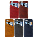 Deluxe Retro PU Leather Back Cover Case with Card Slots with Fashion Logo for iPhone 6 & 6S(Red)
