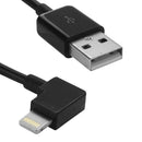 2m Elbow 8 Pin to USB Data Charging Cable for iPhone, iPad(Black)