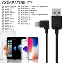 5m Elbow 8 Pin to USB Data / Charging Cable for iPhone, iPad(Black)