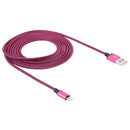 2A Woven Style USB to 8 Pin Sync Data / Charging Cable, Cable Length: 1m(Purple)