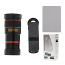 8X Zoom Telescope Telephoto Camera Lens with Clip(Black)