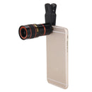 8X Zoom Telescope Telephoto Camera Lens with Clip(Black)