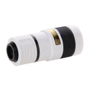 8X Zoom Telescope Telephoto Camera Lens with Clip(White)