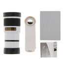 8X Zoom Telescope Telephoto Camera Lens with Clip(White)