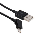 Elbow 8 Pin to USB 2.0 Charging Data Cable, Cable Length: 20cm(Black)
