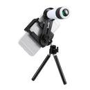 Universal 12x Zoom Optical Telescope Telephoto Camera Lens Kit, Suitable for Width as 5.5cm-8.5cm Mobile Phone(White)