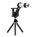 Universal 12x Zoom Optical Telescope Telephoto Camera Lens Kit, Suitable for Width as 5.5cm-8.5cm Mobile Phone(White)