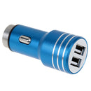 KX-C001 2 USB Ports 5V 4.2A Car Charger with Safety Hammer Function, For iPhone, iPad, Galaxy, Huawei, Xiaomi, LG, HTC, other Smart Phones and Tablets(Dark Blue)