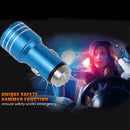 KX-C001 2 USB Ports 5V 4.2A Car Charger with Safety Hammer Function, For iPhone, iPad, Galaxy, Huawei, Xiaomi, LG, HTC, other Smart Phones and Tablets(Dark Blue)