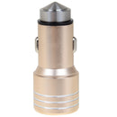 KX-C001 2 USB Ports 5V 4.2A Car Charger with Safety Hammer Function, KX-C001 2 USB Ports 5V 4.2A Car Charger with Safety Hammer Function for iPad Air 2 & Air / 4 & 3 & 2 / iPhone 6 & 6 Plus / 5 & 5S / 4 & 4S / Xiaomi / Nokia / Samsung / HTC(Gold)