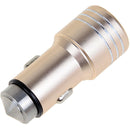 KX-C001 2 USB Ports 5V 4.2A Car Charger with Safety Hammer Function, KX-C001 2 USB Ports 5V 4.2A Car Charger with Safety Hammer Function for iPad Air 2 & Air / 4 & 3 & 2 / iPhone 6 & 6 Plus / 5 & 5S / 4 & 4S / Xiaomi / Nokia / Samsung / HTC(Gold)