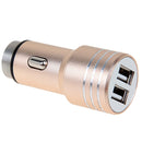 KX-C001 2 USB Ports 5V 4.2A Car Charger with Safety Hammer Function, KX-C001 2 USB Ports 5V 4.2A Car Charger with Safety Hammer Function for iPad Air 2 & Air / 4 & 3 & 2 / iPhone 6 & 6 Plus / 5 & 5S / 4 & 4S / Xiaomi / Nokia / Samsung / HTC(Gold)