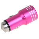 KX-C001 2 USB Ports 5V 4.2A Car Charger with Safety Hammer Function, KX-C001 2 USB Ports 5V 4.2A Car Charger with Safety Hammer Function for iPad Air 2 & Air / 4 & 3 & 2 / iPhone 6 & 6 Plus / 5 & 5S / 4 & 4S / Xiaomi / Nokia / Samsung / HTC(Magenta)